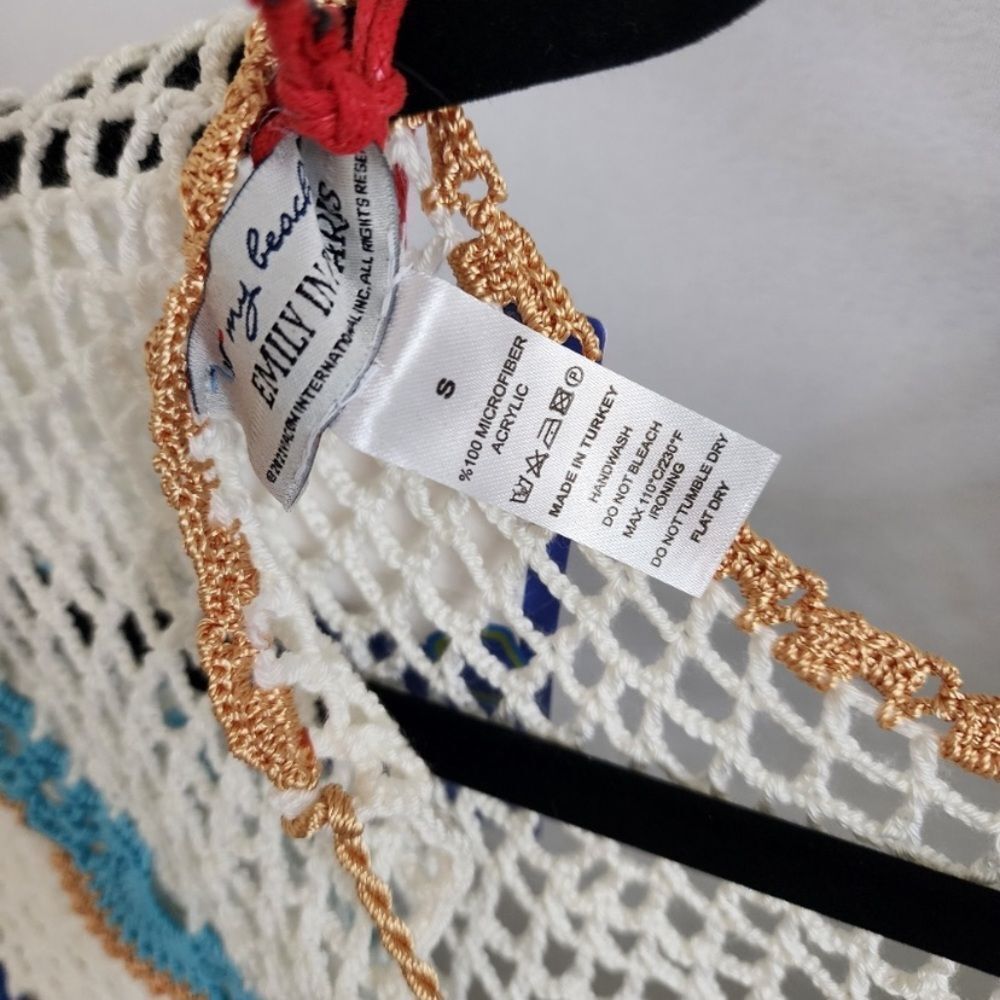 Revolve My Beachy Side Boho Cream Gold Blue Rima Crochet Top Size Small NWT! - Picture 5 of 13